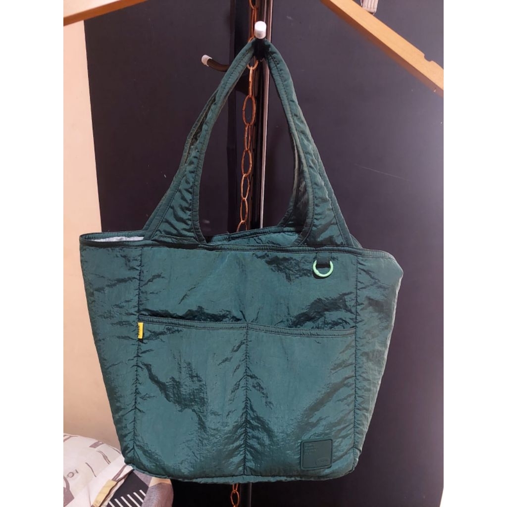 Euck Puffy Tote Bag Forest Green Like New