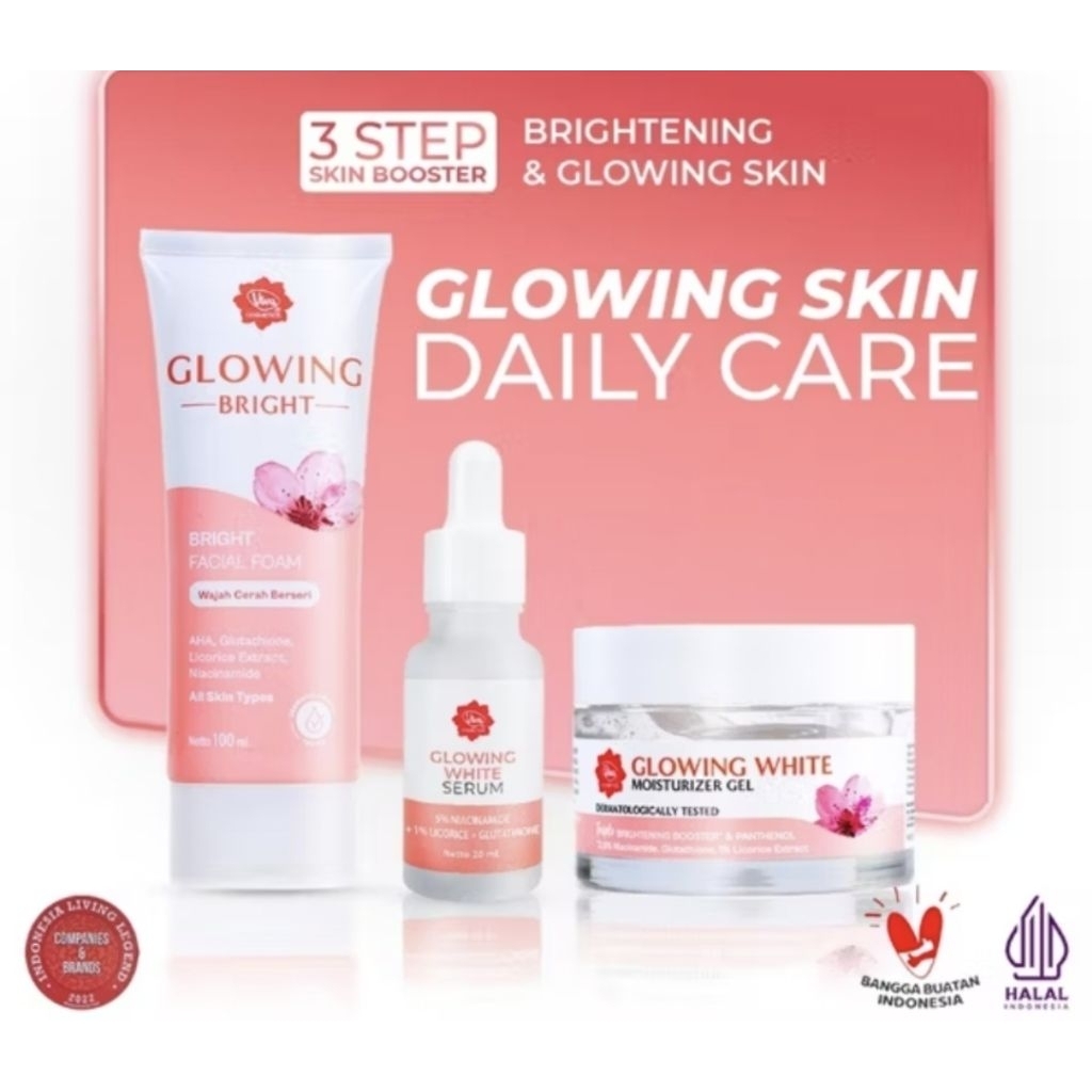 Paket Viva Glowing Skin/ Viva Facial foam, Viva Serum dan Viva Moist Gel