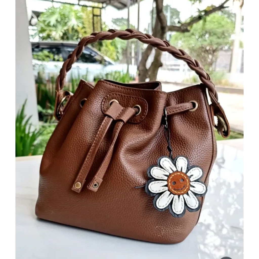 [PAPARILLO]Tas Wanita Serut Kulit Sapi "Brielle"/Tas Kulit Cantik Wanita/Tas Selempang Wanita Kulit 