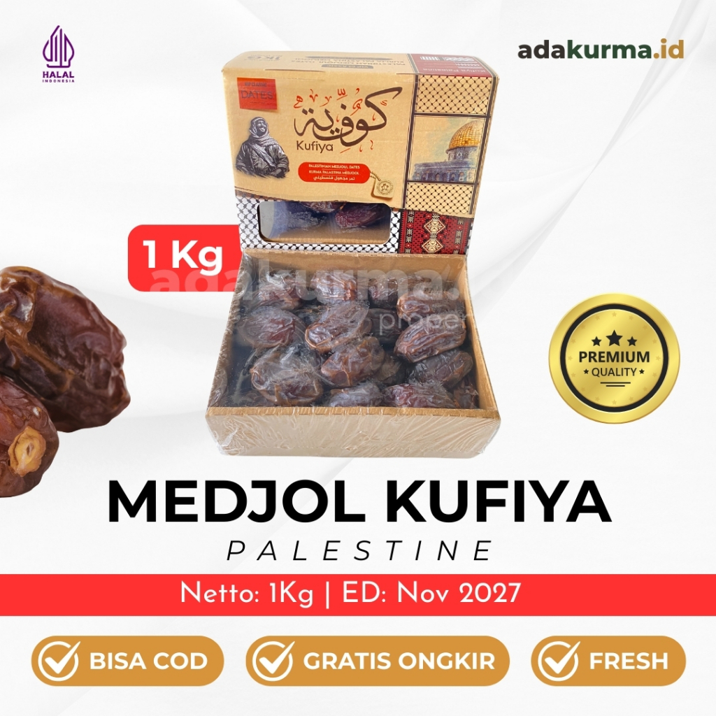Kufiya Medjool Palestine Premium Dates - Original & Fresh 1kg 500g
