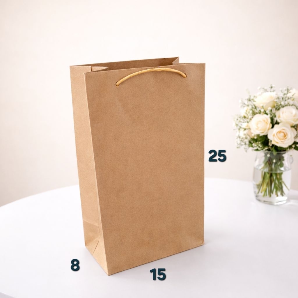 PAPERBAG / TAS KERTAS COKLAT 15X8X25