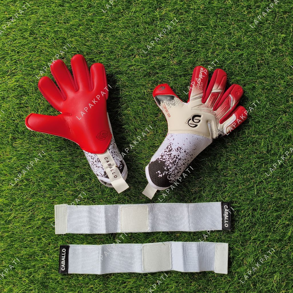 TERBARU FREE SABLON NAMA GOALKEEPER GOO CABALLO RED 2026 BY PGS PRO SARUNG TANGAN KIPER ORIGINAL