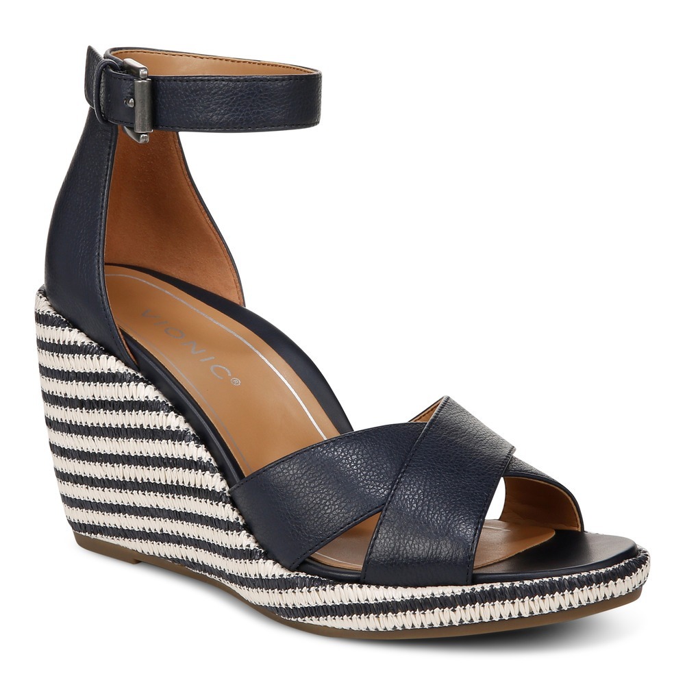 Vionic Marina Navy Heels Wanita