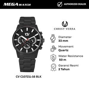 Jam Tangan CHRIST VERRA CHRIST VERRA Wanita Original CV C10721L-16 BLK