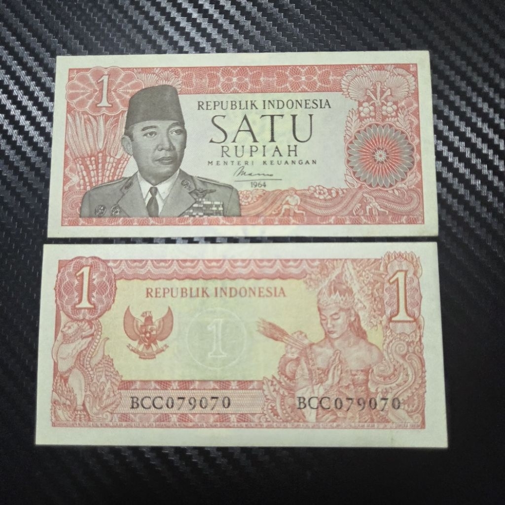 Koleksi Uang Kuno 1 rupiah Soekarno 1964 Asli