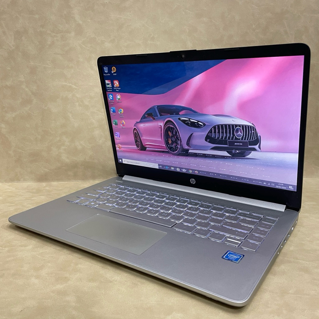 Laptop murah HP 14s-DQ0508TU intel N4120 RAM 8 GB SSD 256 GB 14”Display slim backlit normal second