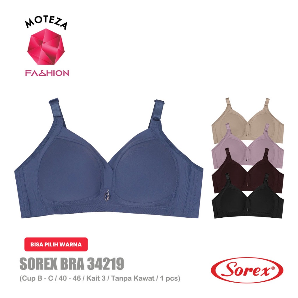 Sorex 34219 Bra BH Wanita T Shirt Seamless Jumbo | Full Cup | Tanpa Kawat | Busa Sedang | Cup B - C 