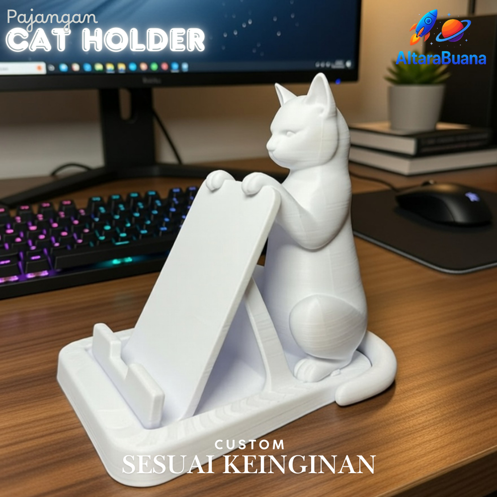 Holder HP Kucing Cat Phone Stand Lucu Aesthetic Dudukan HP Meja Karakter Unik Stand Smartphone Table