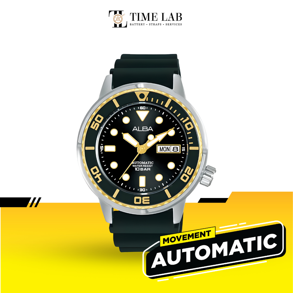 JAM TANGAN PRIA ALBA AL4250 / AL4250X1 TUNA AUTOMATIC RUBBER ORIGINAL TIMELAB