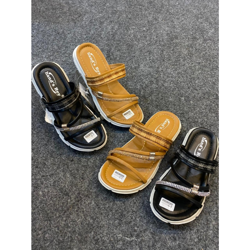 Sandal Anak Hand's Rey wanita, Sandal slop anak kulit kekinian