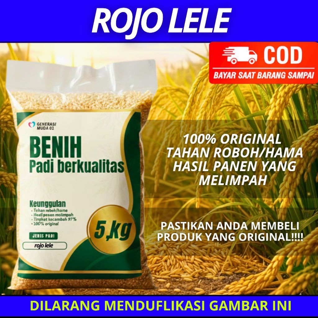 bibit padi unggul ROJO'Lele kemasan 5 kg