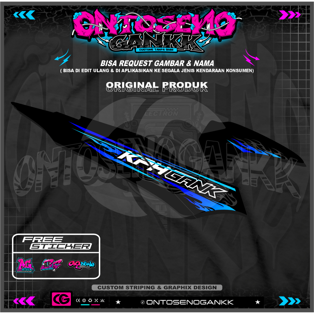 STIKER STRIPING VARIASI SUPRA X 125 / STICKER LIST HONDA SUPRA X 125 KPH GANK motif api