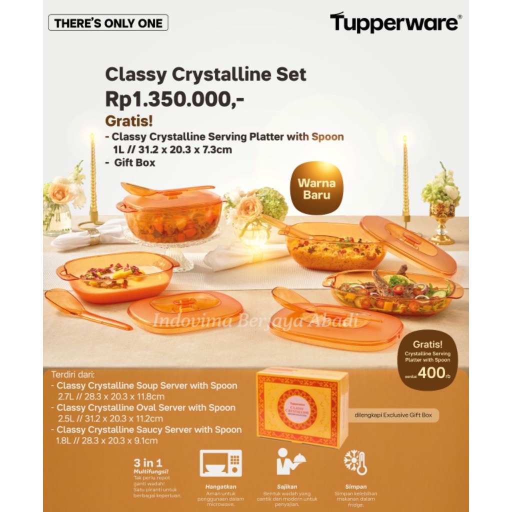 Crystalline set Tupperware  Indonesia & Malaysia