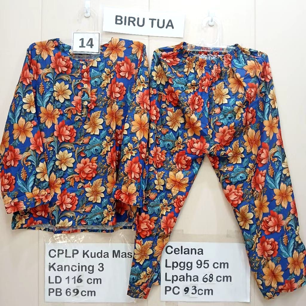 Setelan Baju Tidur Wanita Dewasa Piyama Remaja Lengan Panjang Jumbo Ld 110  Lengan 3/4 Kekinian Mura