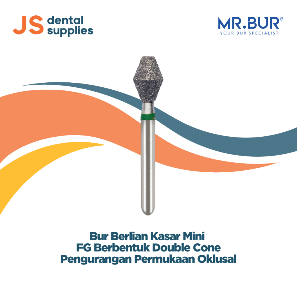 Bur Berlian Kasar Mini FG Double Cone untuk Pengurangan Permukaan Oklusal – Bur Gigi MR.BUR