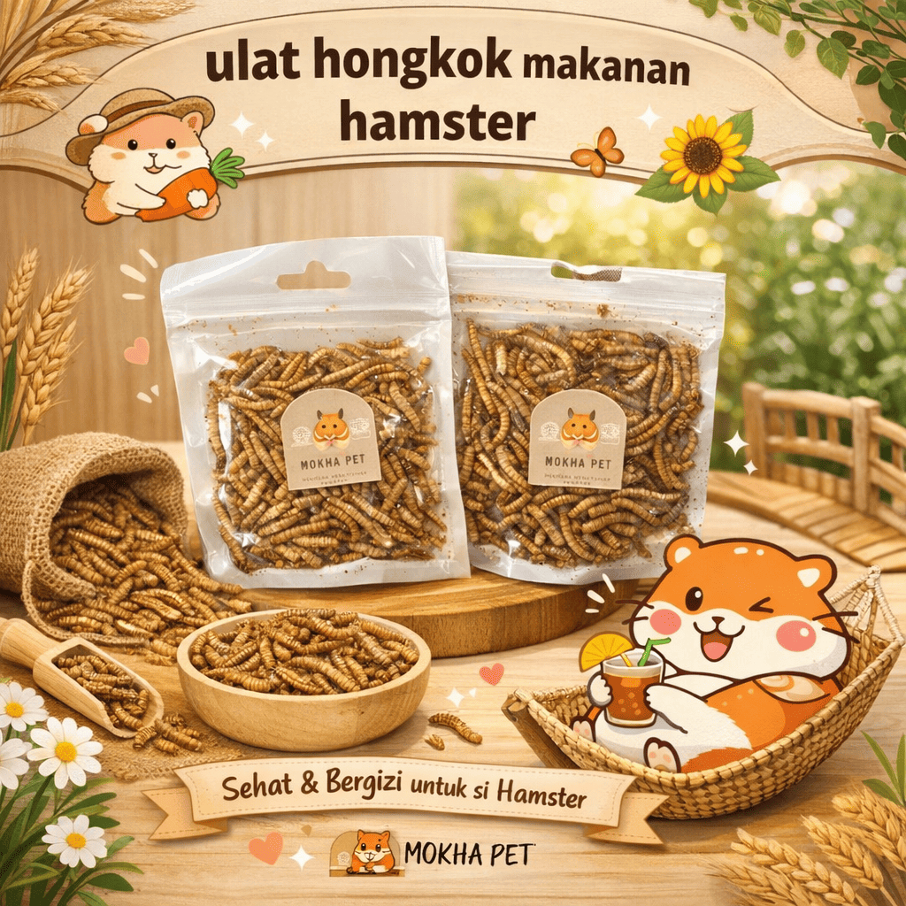 ulat hongkong makanan hamster + Lebih bagus dan banyak