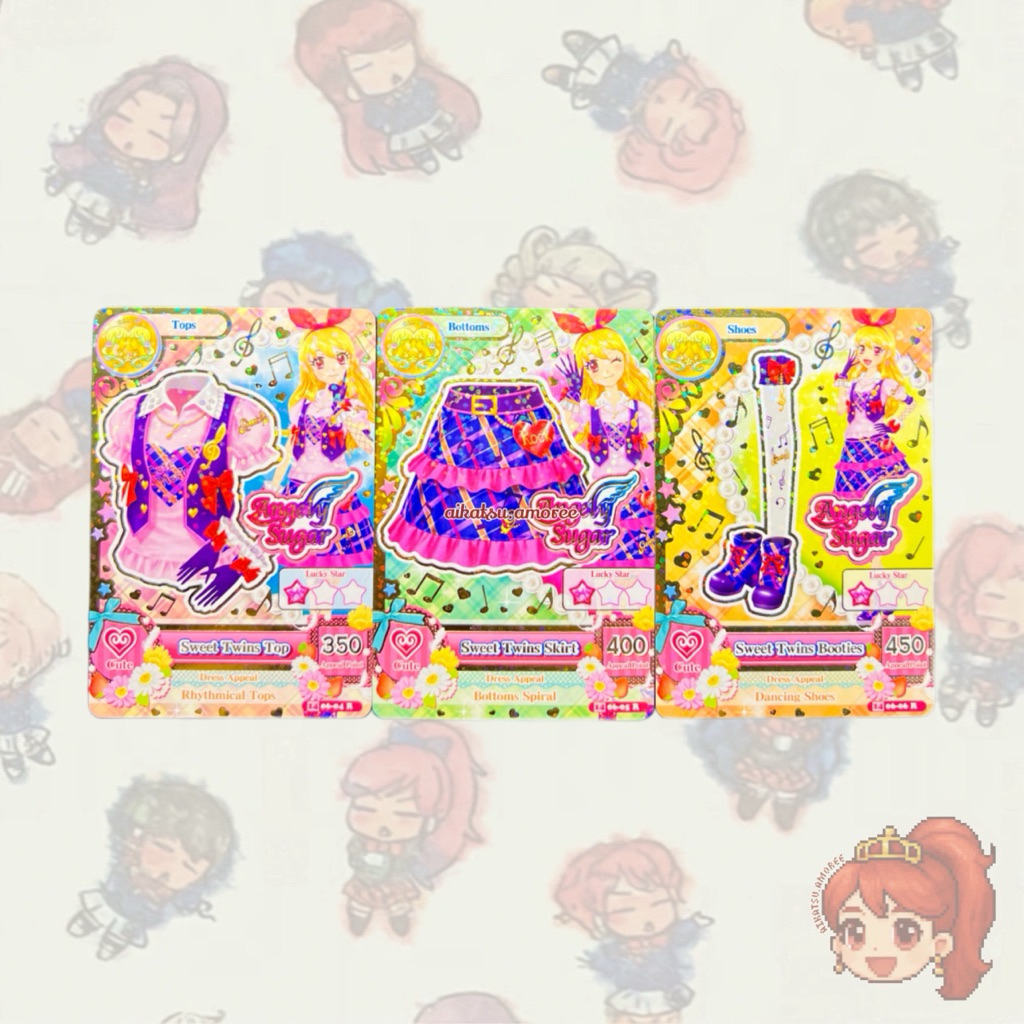Aikatsu Zodiac Gemini Rare Card Angely Sugar Sweet Twins Set Ichigo Hoshimiya