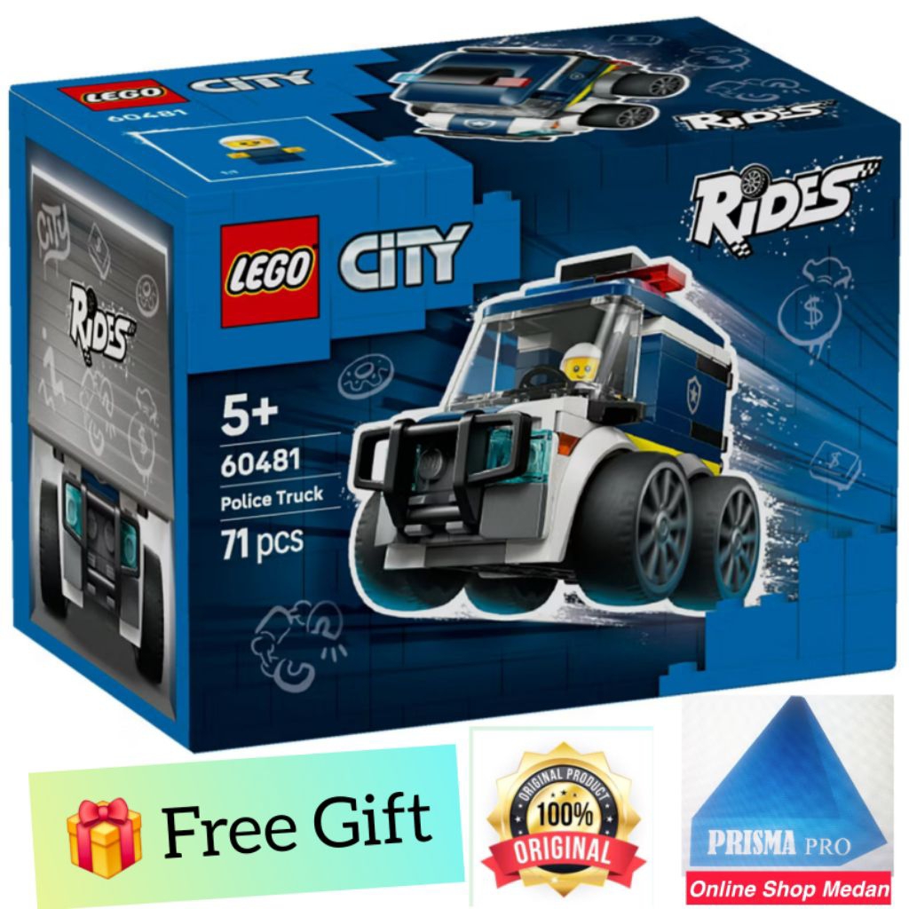Lego City 60481 Police Truck Rides Junior Mini Figures Truk Polisi