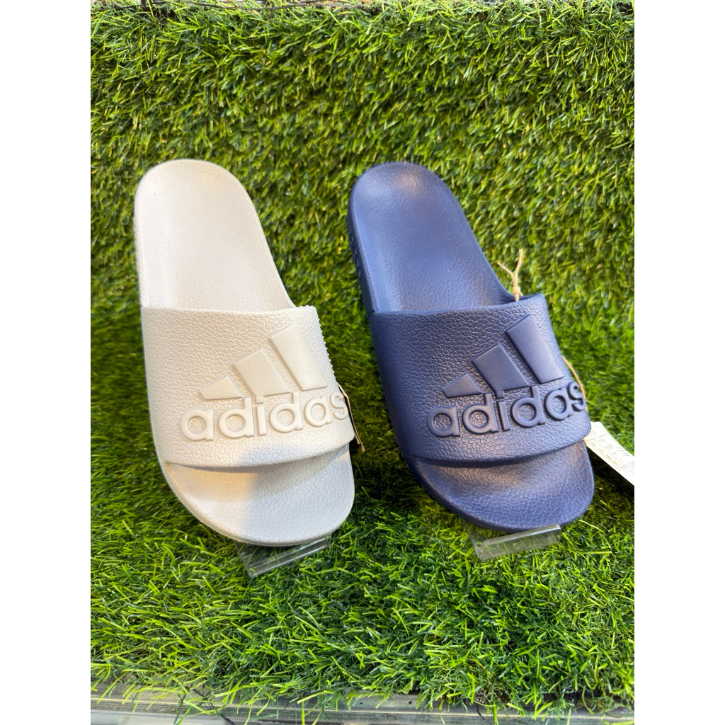 Sendal Slide Pria Adidas Adilette Aqua Slipper Pria Navy / Grey  size 7-11