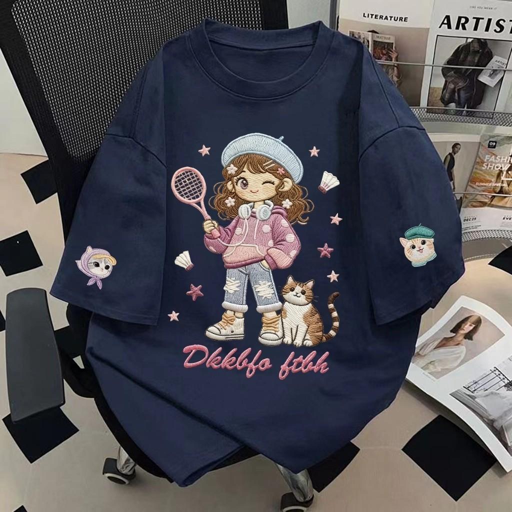 [COD] BASIQUE-Badminton girl/Baju oversize Unisex/Sablon DTF/Kaos atasan wanita korea style/Baju Kao