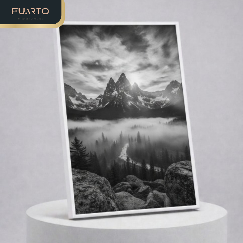 Fuarto Frame Block Monochrome Series Dialektika Alam | 30x40 12R | Wall Decor Pajangan Kayu