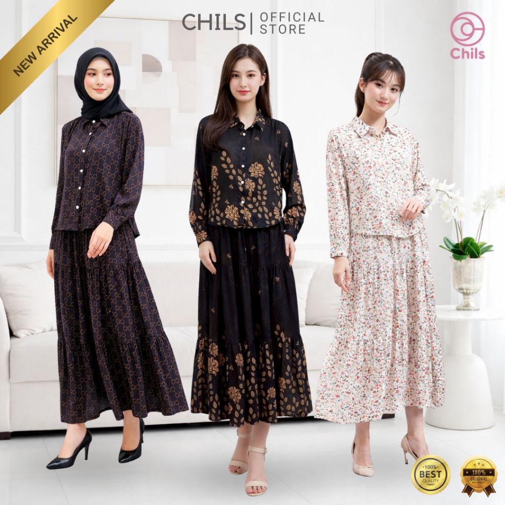 Chils One Set Rok One Set Wanita Kekinian Baju Wanita Baju Setelan Wanita Kekinian
