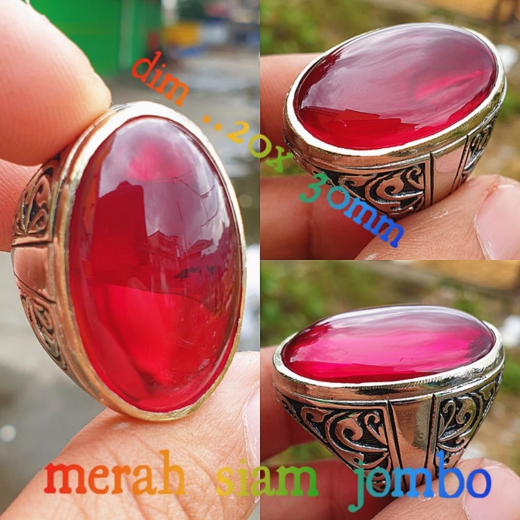 BATU CINCIN AKIK MERAH SIAM JUMBO