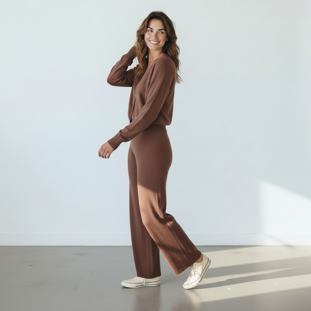 LUNA SETELAN RAJUT WANITA PREMIUM ONE SET KNIT LUXURY / CARDIGAN KANCING PERMATA / CELANA KULOT WANI