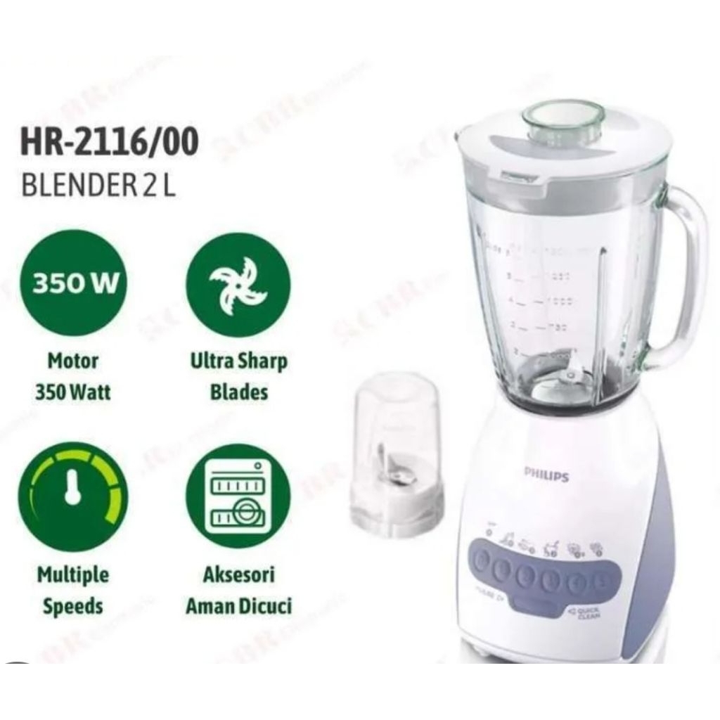 BLENDER PHILIPS 2L HR-2116 KACA | HR-2115 PLASTIK