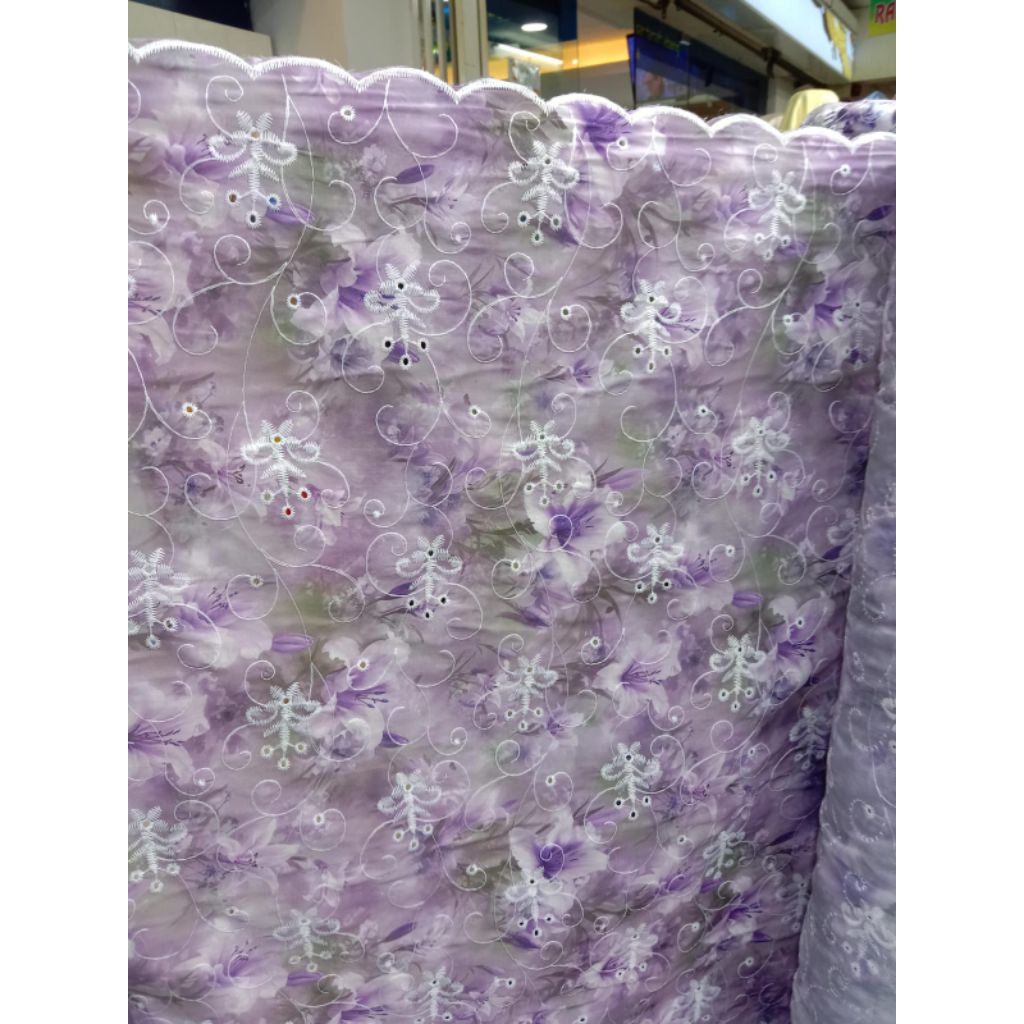 bahan  kain katun full bordir import/ kain bordir full bolong