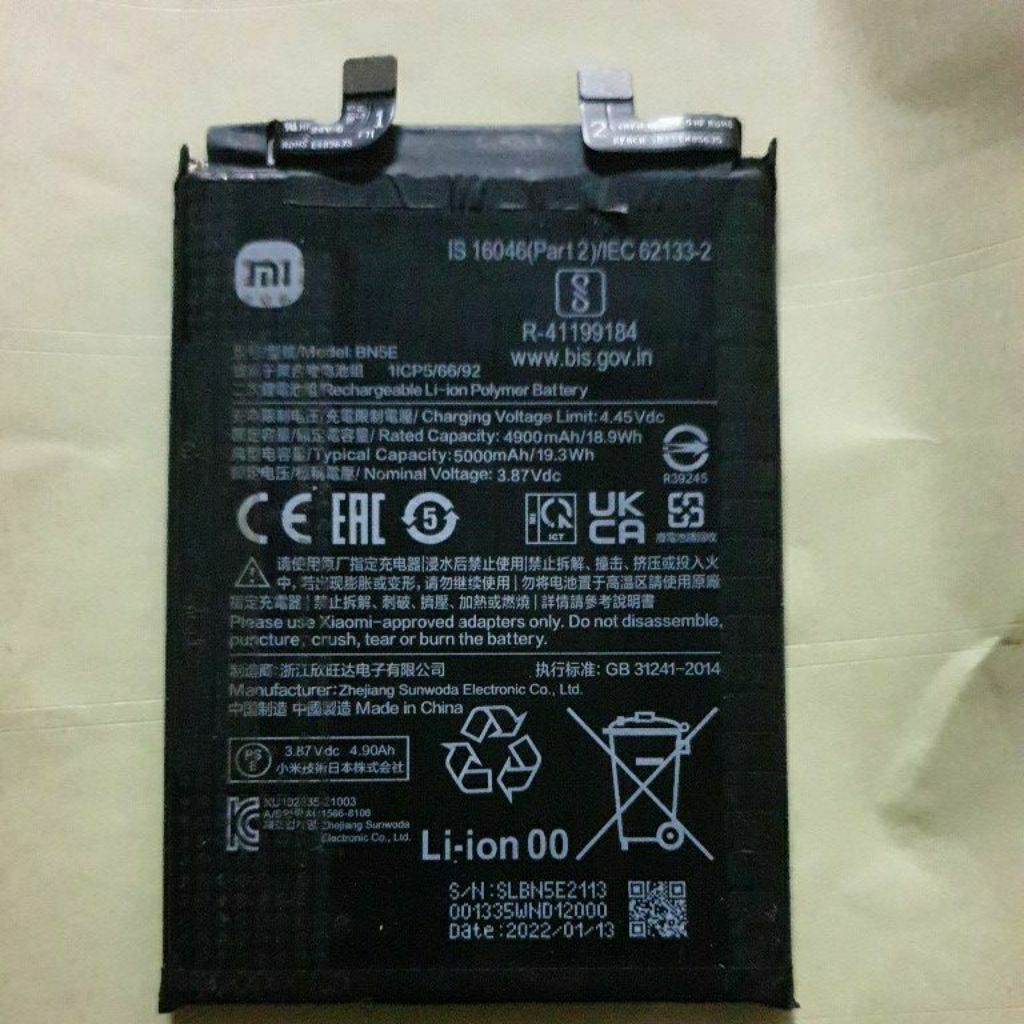 batrai redmi not 11 pro 5g