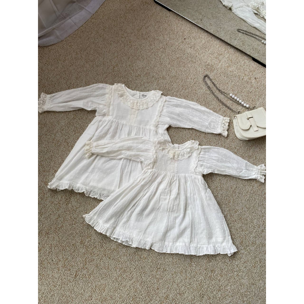 Preloved Naluri Little Ones baju dress anak umur 3-4 tahun Cantik lengan panjang