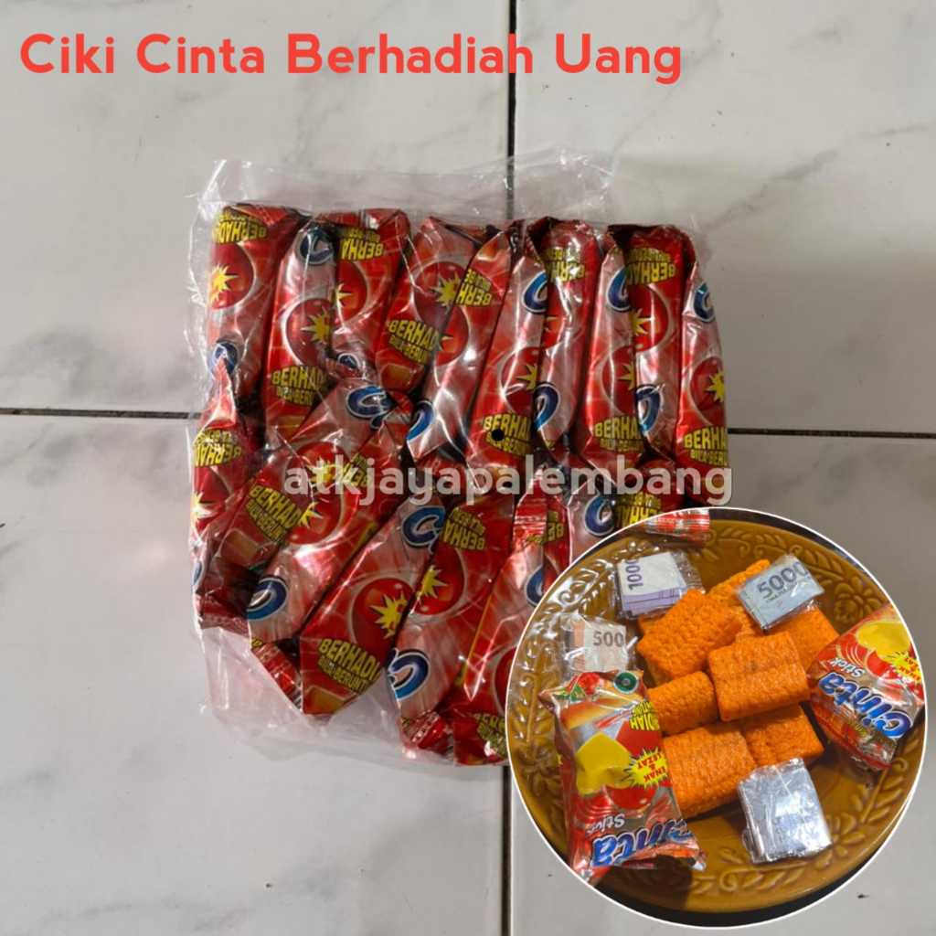 snack cinta stik berhadiah uang  jika beruntung isi 10