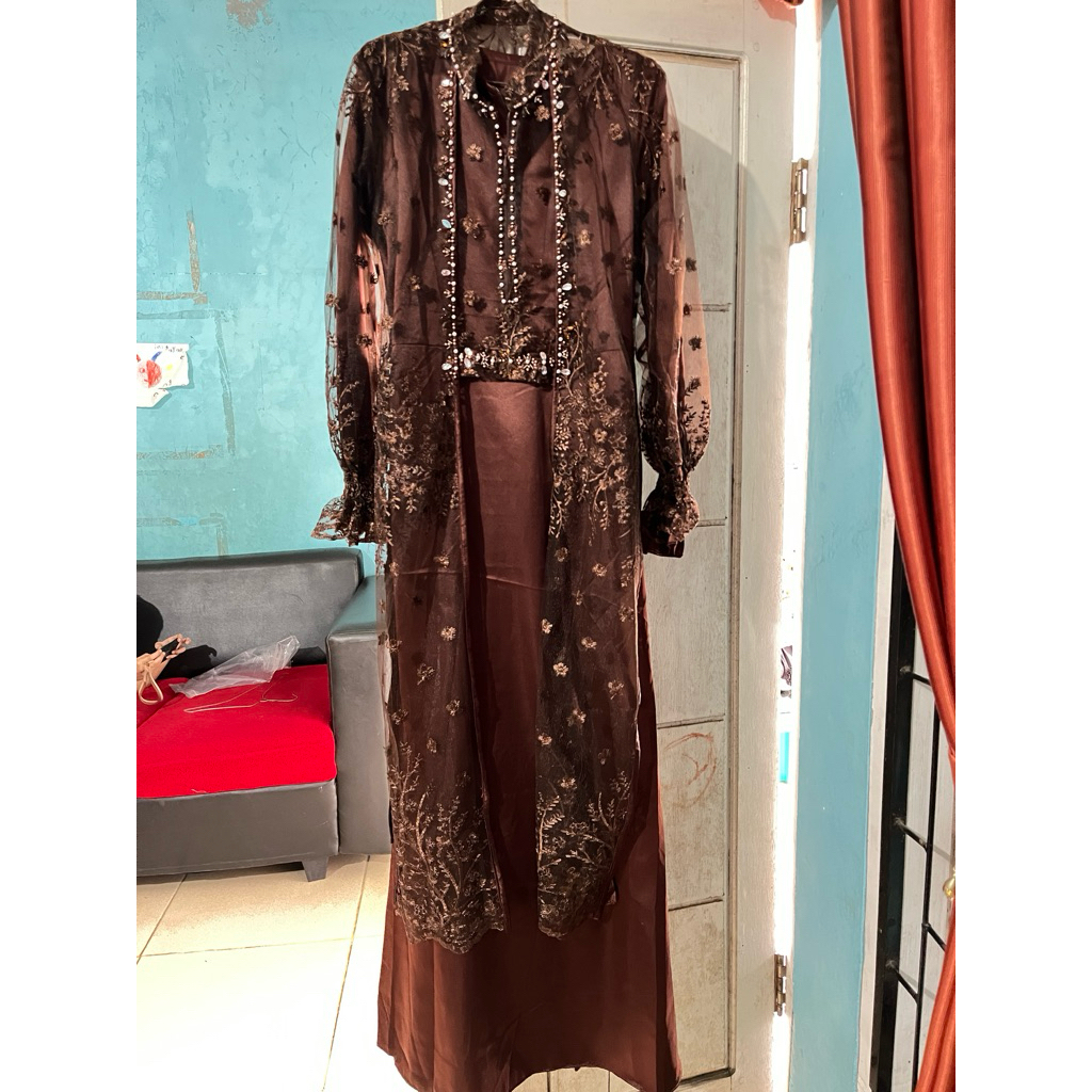 Gamis maxmara set outer brukat New