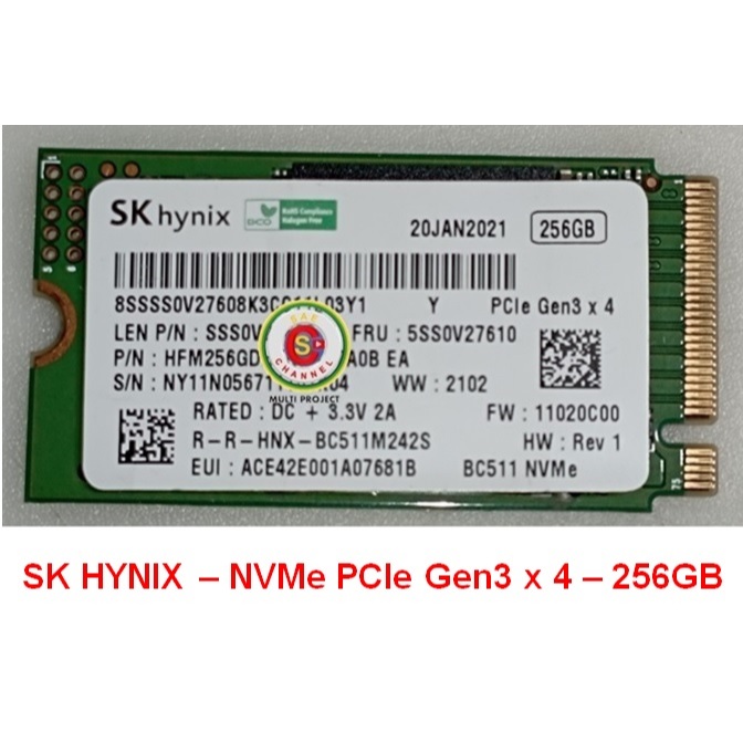 SK HYNIX - NVME 256GB - PCIe Gen3 x 4