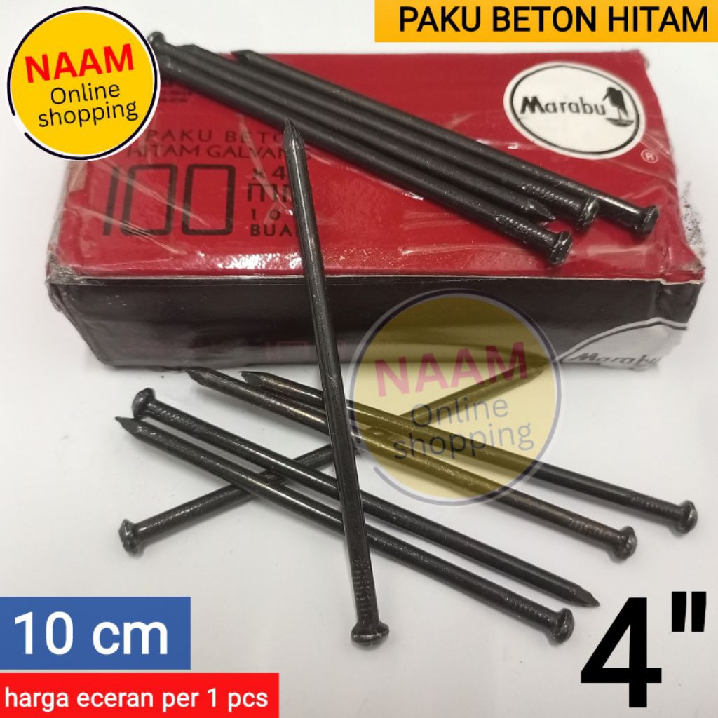 (100 MM) PAKU BETON HITAM 10CM - PAKU BETON BAJA HITAM 10 CM - PAKU BETON PANJANG 100MM