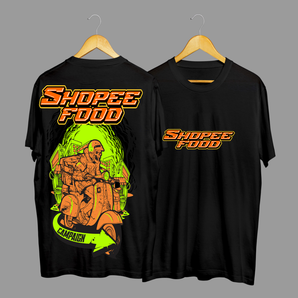 Kaos Tshirt Baju Distro Shopee Food Campaign COD Paket Premium Terbaru
