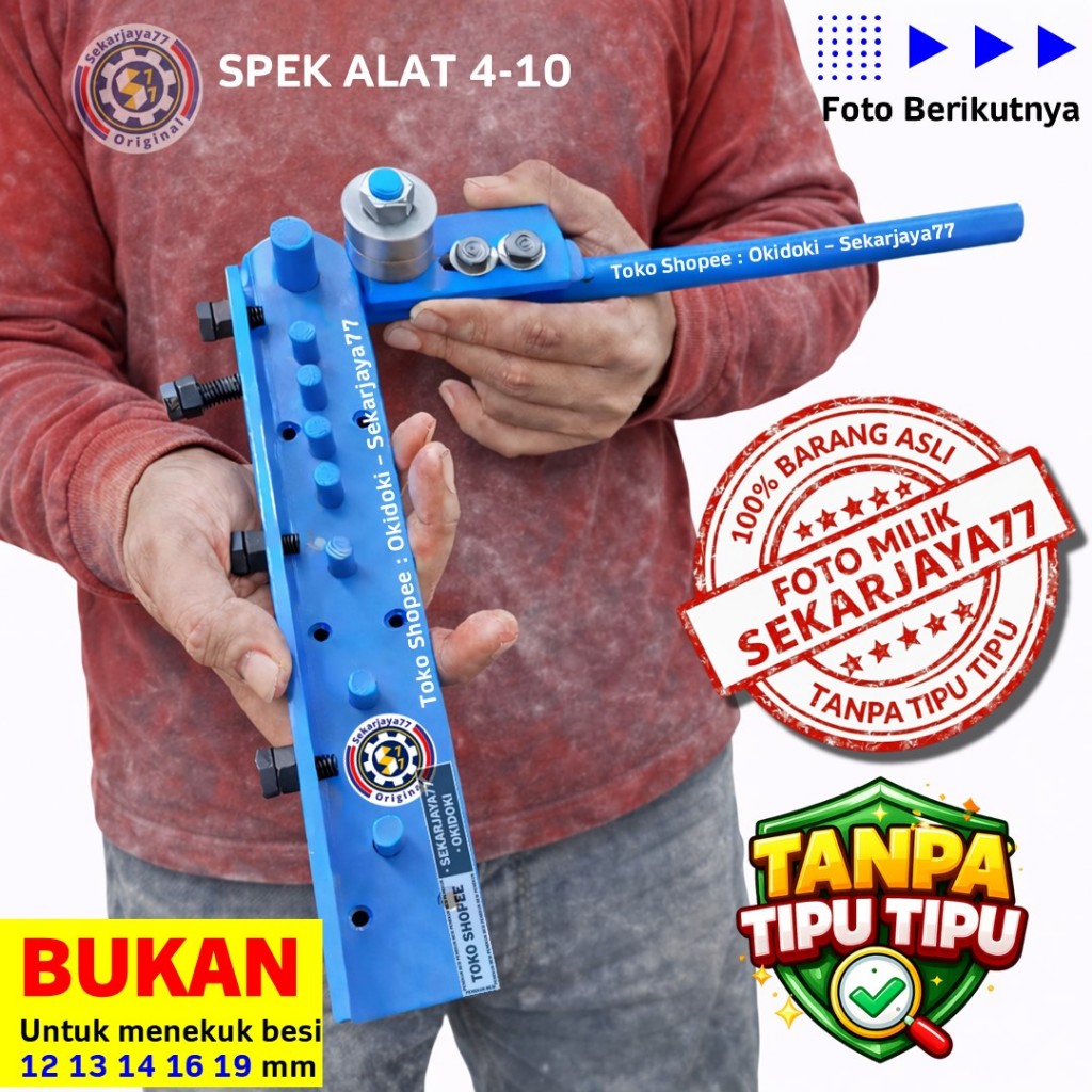 Sekarjaya77 Alat Tekuk Besi Biru Tebal Pakai Laker Baja BUBUT SJO10