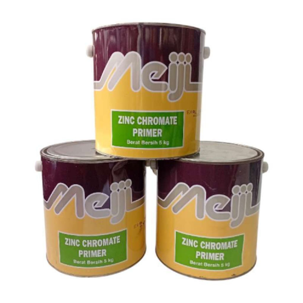Meiji Meni Besi Zinc Chromate Galon (5kg) Cat Pelapis Besi Anti Karat Cat Dasar