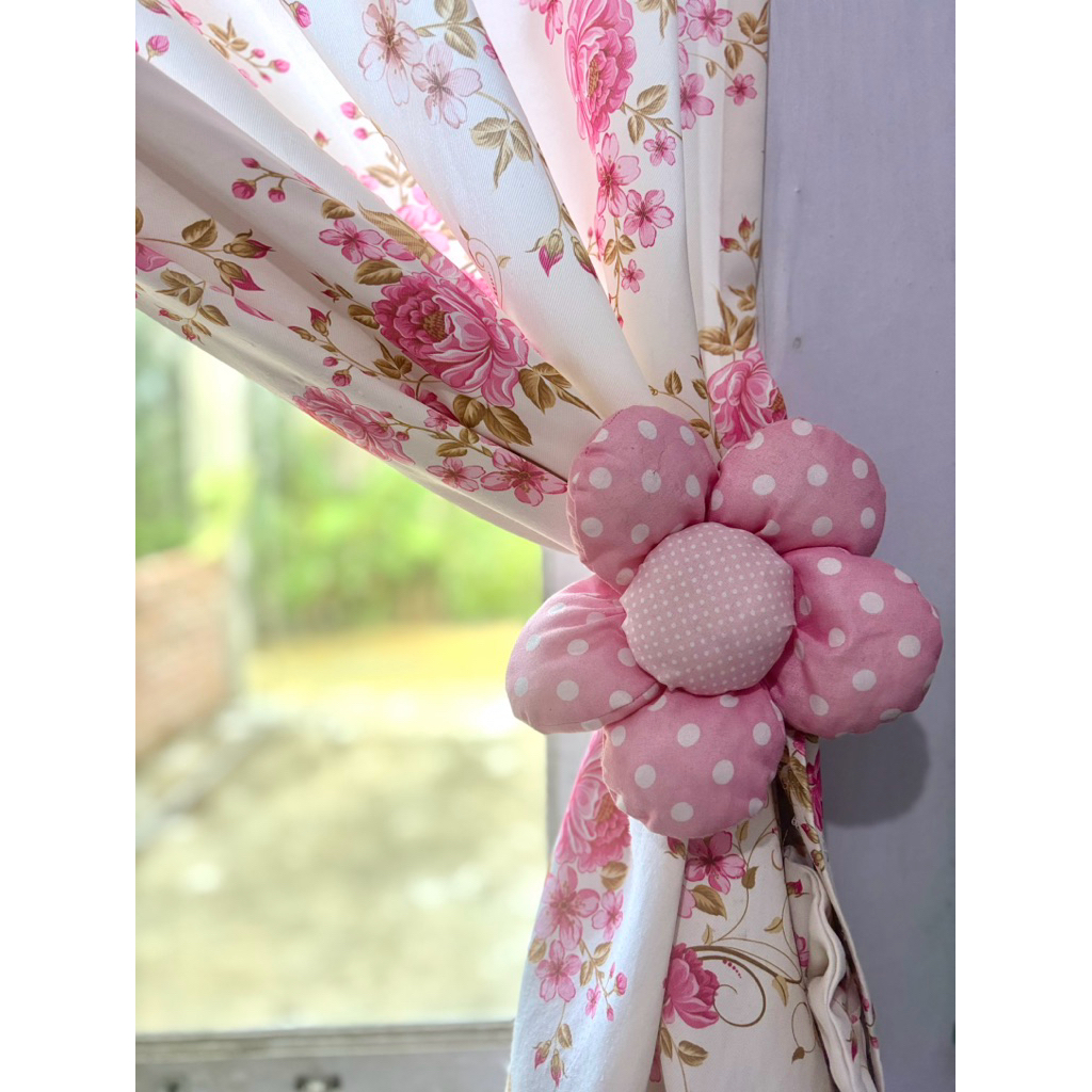 Tali Gorden Bunga, IKAT GORDEN PINK POLKA, IKAT GORDEN, ikat horden bunga pengikat horden bunga deko