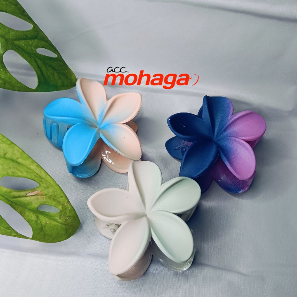 Jepit Rambut Bunga Kamboja Doff Pastel 7 cm Jedai Aksesoris Rambut