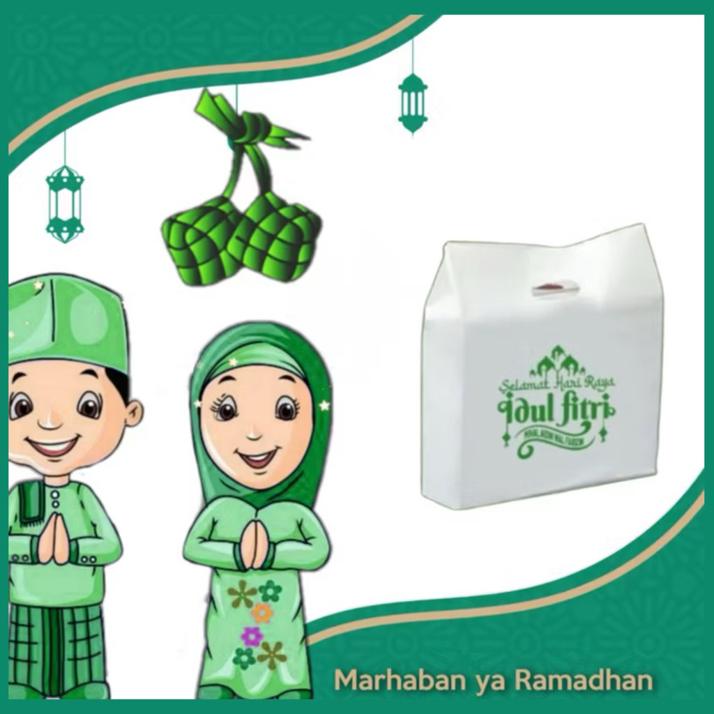 Kantong Plastik Hampers Idul Fitri / Plastik Selamat Idul Fitri / Plastik Hampers Lebaran / Plastik 