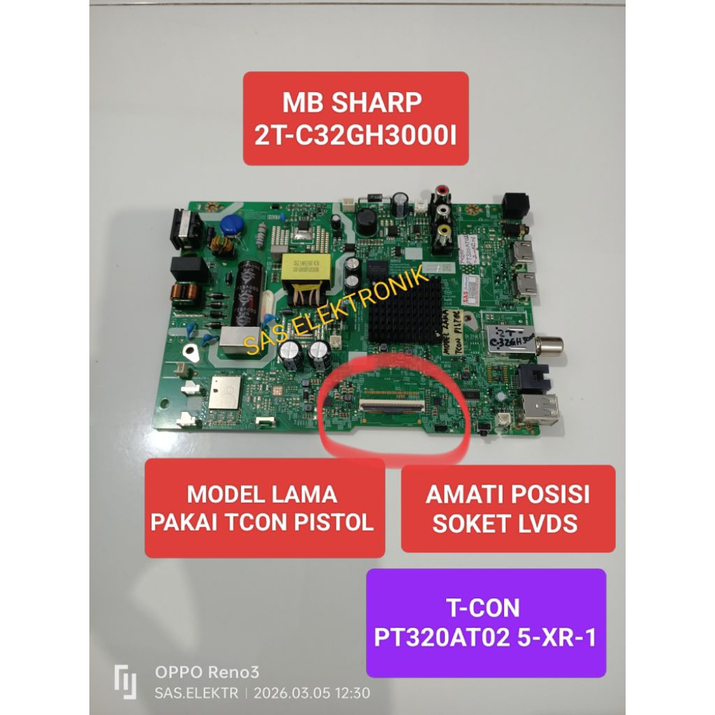 MB BOARD MOTHERBOARD MAINBOARD MESIN TV LED SHARP 32 INCH 2T-C32GH3000I 2T-C32GH3000 I 2T-C 32GH3000