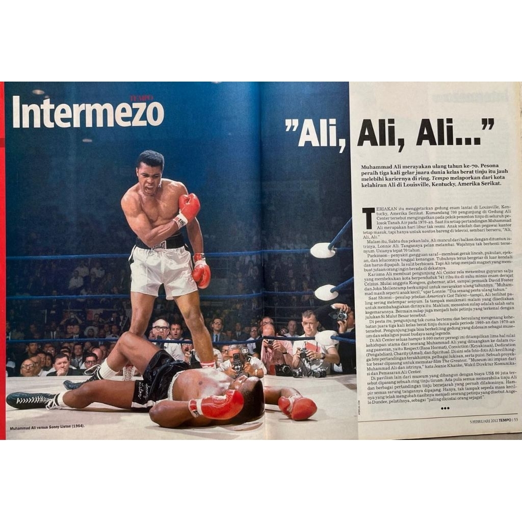 Majalah Tempo 30 Januari 2012 - Intermezzo : Muhammad Ali 70 tahun Sang Legenda Tinju Dunia