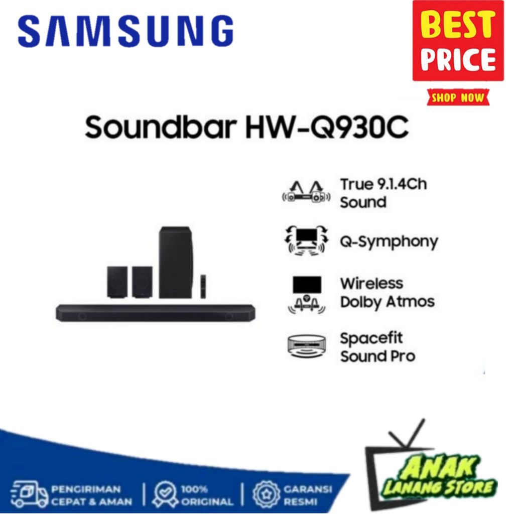 SAMSUNG HW-Q930C SOUNDBAR 9.1.4CH DOLBY ATMOS SAMSUNG SOUNDBAR HWQ930C GARANSI RESMI