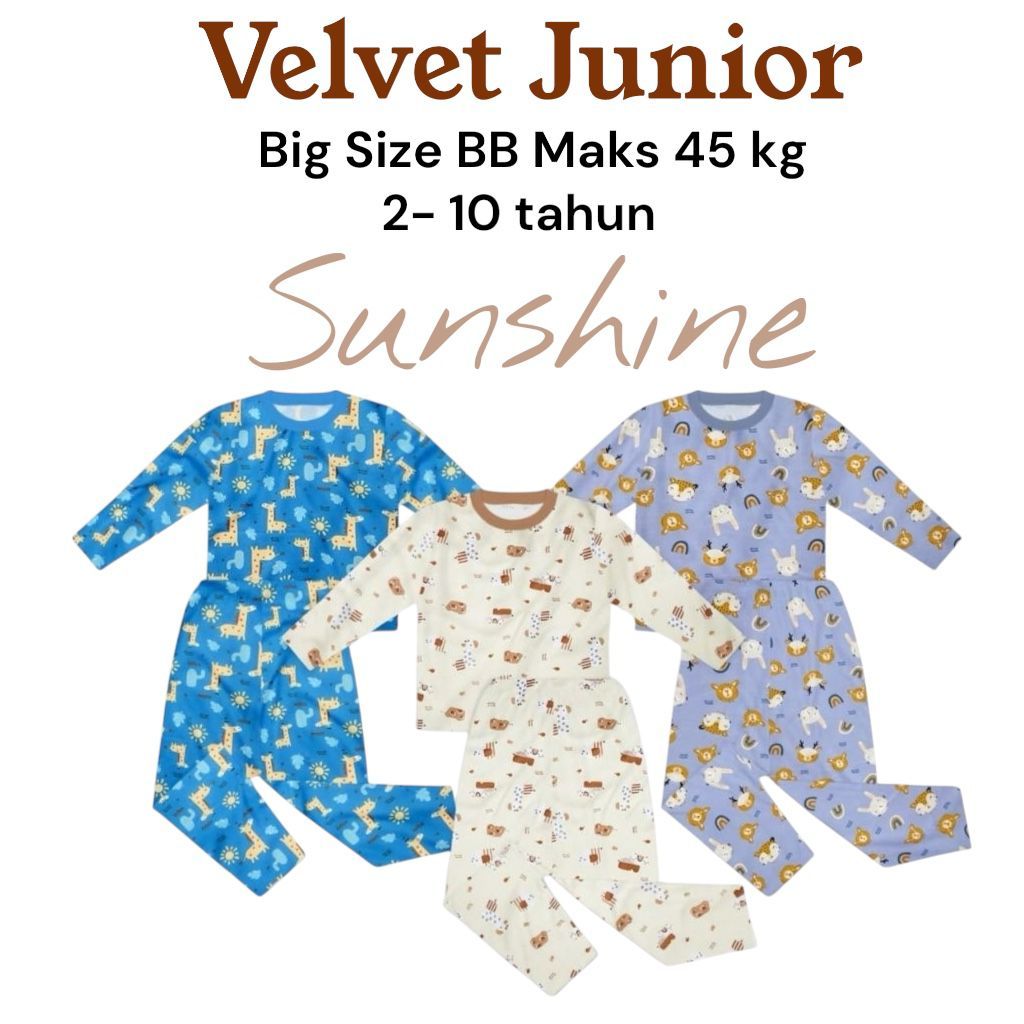 BIG SIZE VELVET JUNIOR BAJU ANAK PIYAMA ANAK LAKI LAKI PREMIUM ANAK PEREMPUAN BAJU PIYAMA ANAK LAKI 