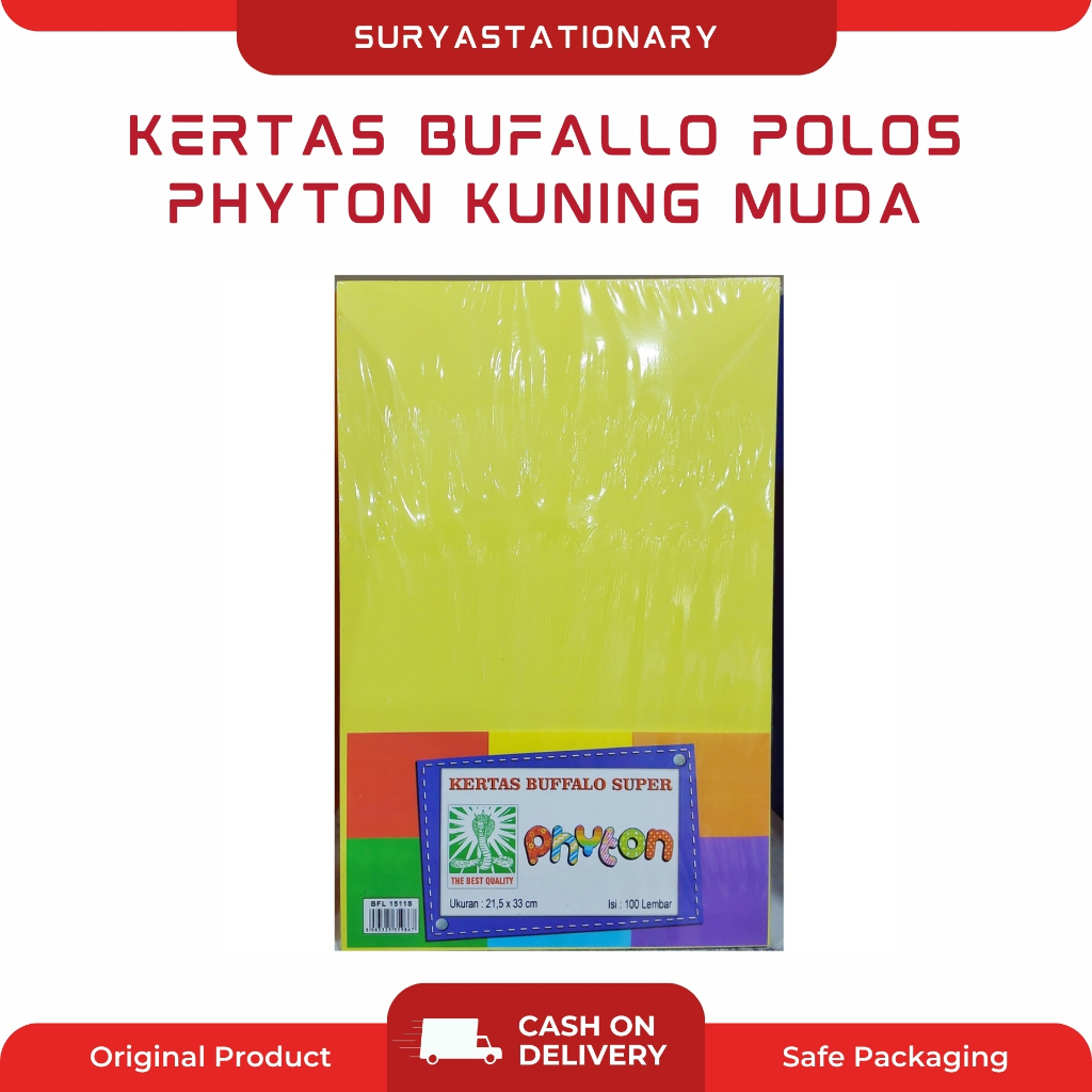 (PAK) KERTAS BUFALLO POLOS PHYTON KUNING MUDA / KERTAS BUFALLO