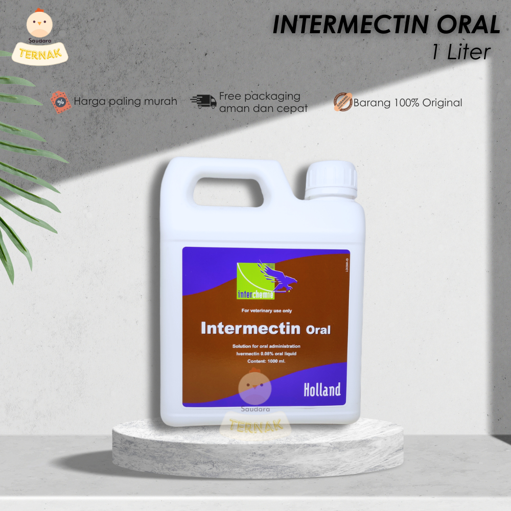 Intermectin Oral 1 Liter Obat Kutu Cacing Gurem Ayam Sapi Kambing Impor Holland