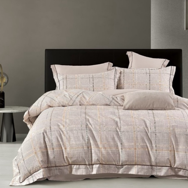 Sprei Katun Jepang Motif Garis Minimalis Custom Size - Custom Sprei Rempel Murah - Sprei Grosir Sura