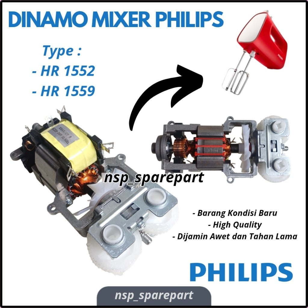 DINAMO MIXER PHILIPS ORIGINAL HR 1552 HR 1559